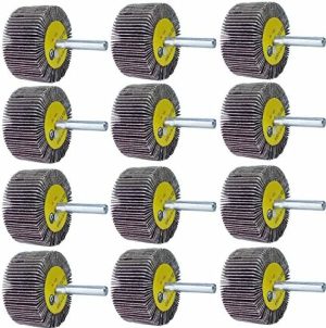 12 Stk. 2”X 1” X 1/4” Flap Wheels Sæt – 3 Stk. Af Hver 40, 60, 80 Og 120 Grit Aluminiumoxid Til Fjernelse Af Rust Og Svejsegrater – 1/4” Skaft Passer Til Alle Boremaskiner  |   Slibeskiver Og -Plader Slibemidler og efterbehandlingsprodukter Slibeskiver Og -Plader