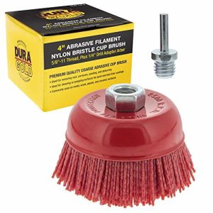 4″ Abrasiv Filament Nylon Børste Kopbørste – Grov Slibning Skurebørste, 5/8″ 11 Gewind, 1/4″ Boremaskine Arbor – Fjern Rust, Korrosion, Maling – Overfladeforberedelse Til Truckbed Liner Coatings  |   Slibebørster Slibebørster Slibebørster