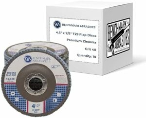 4,5″ X 7/8″ Premium Zirconia Type 29 Flap Disc 4 1/2 Til Vinkelsliber, Slibeskiver, Finish – Slibeskiver 4 1/2 Tommer – (10 Pakke) 40 Grit  |   Slibeskiver Og -Plader Slibemidler og efterbehandlingsprodukter Slibeskiver Og -Plader