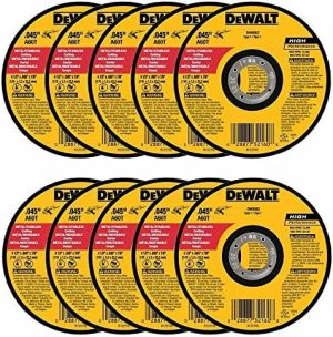 Dewalt Dw8062 4-1/2″ X 0,045″ X 7/8″ Metal Vinkelsliber Tynd Skæreskive, 10 Pakke  |   Slibeskiver Og -Plader Slibemidler og efterbehandlingsprodukter Slibeskiver Og -Plader