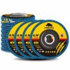 Flap Disc 4 1/2 Til Vinkelsliber, 12 Stk Flap Disc 40/60/80/120 Korn, 4,5″ X 7/8″ Høj Densitet Zirkonia Type 27 Flap Slibeskive Til Slibning, Rustfjerning, Slibning Og Afslutning – 12 Pakker  |   Slibeskiver Og -Plader Slibemidler og efterbehandlingsprodukter Slibeskiver Og -Plader