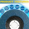 Flap Disc 4 1/2 Til Vinkelsliber, 12 Stk Flap Disc 40/60/80/120 Korn, 4,5″ X 7/8″ Høj Densitet Zirkonia Type 27 Flap Slibeskive Til Slibning, Rustfjerning, Slibning Og Afslutning – 12 Pakker  |   Slibeskiver Og -Plader Slibemidler og efterbehandlingsprodukter Slibeskiver Og -Plader